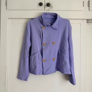 Frank & Eileen Mini Belfast Crop Knit Peacoat - Purple